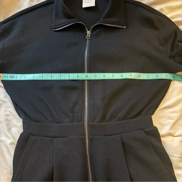 Varley Jessie Double Soft Jersey Zip Front Jumpsuit Black Long Sleeve - Picture 10 of 16